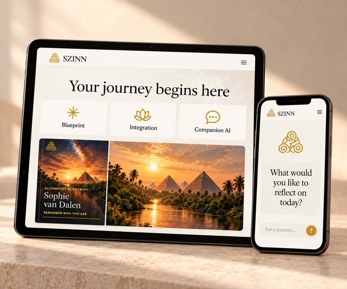 The SZINN Alignment Blueprint on tablet and phone